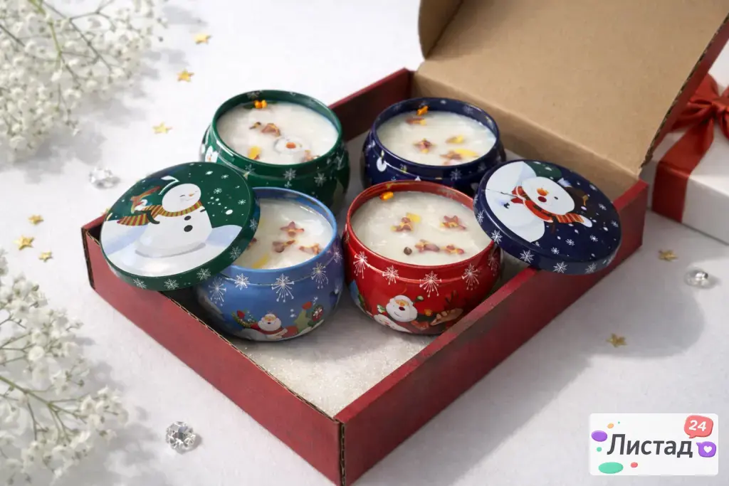 Новогодние ароматические свечи, набор 4 шт, подарок 🎄