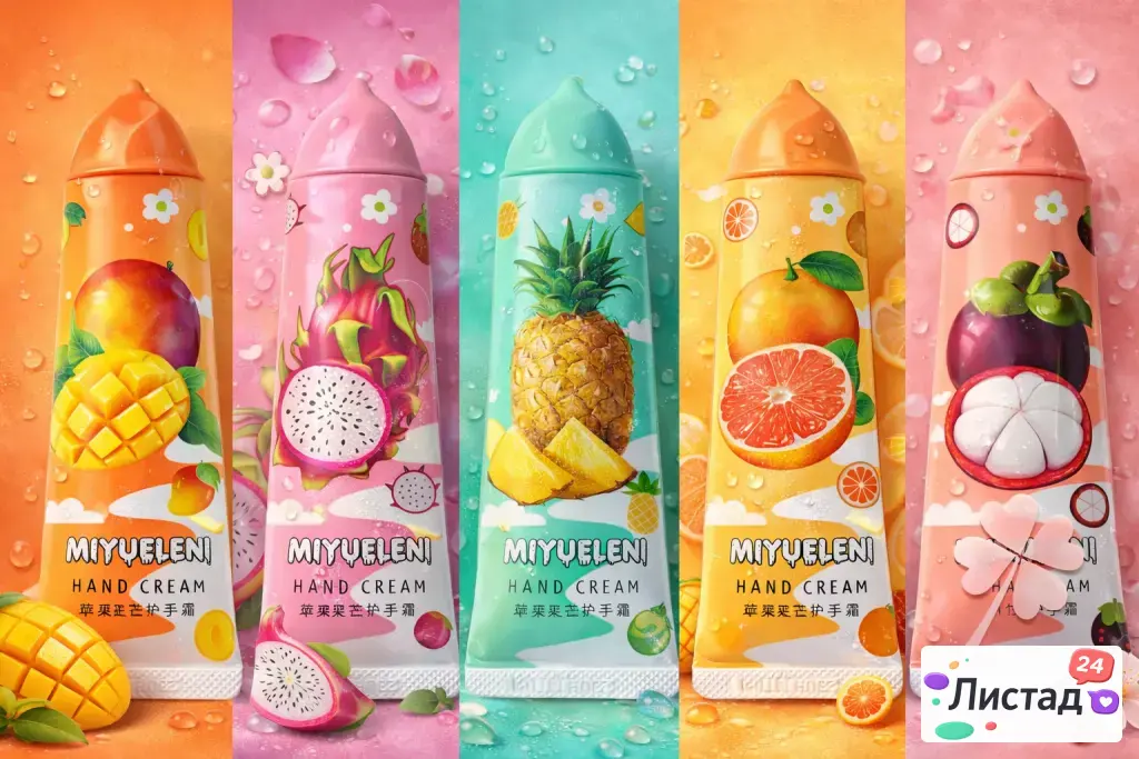 Набор кремов для рук MIYUELEN 5 шт — фруктовые ароматы, мини-формат 🍍🥭