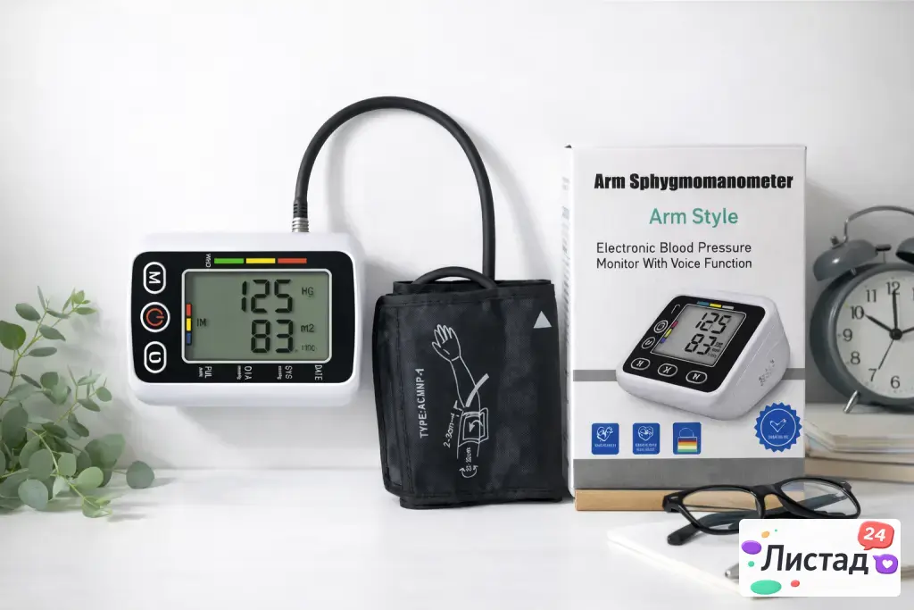 Тонометр на плечо с голосовой функцией — электронный, большой экран 💓🗣️