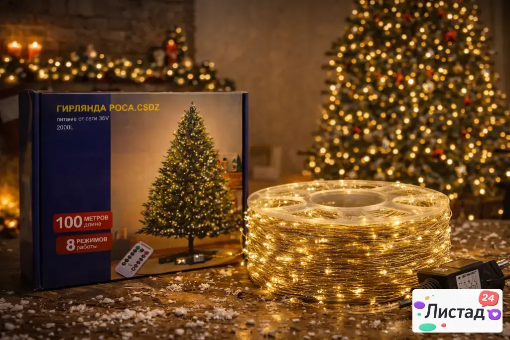 100 метров радости – гирлянда “ХВОЙНАЯ РОСА” для тех, кто хочет, чтобы светилось ВСЁ ✨