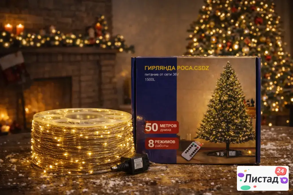 50 метров “Хвойной росы” – обмотай елку, перила и настроение тёплым светом 🌲✨