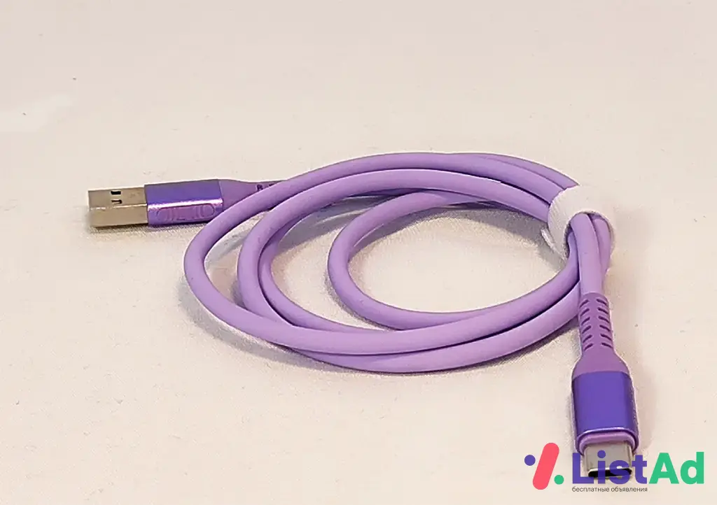 Фиолетовый USB-C кабель 1 м: быстрая зарядка и стиль